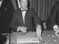 Croupier at a casino table