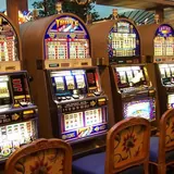 Pokie machines on a casino floor
