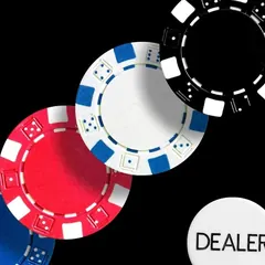 Dealer button on casino chips