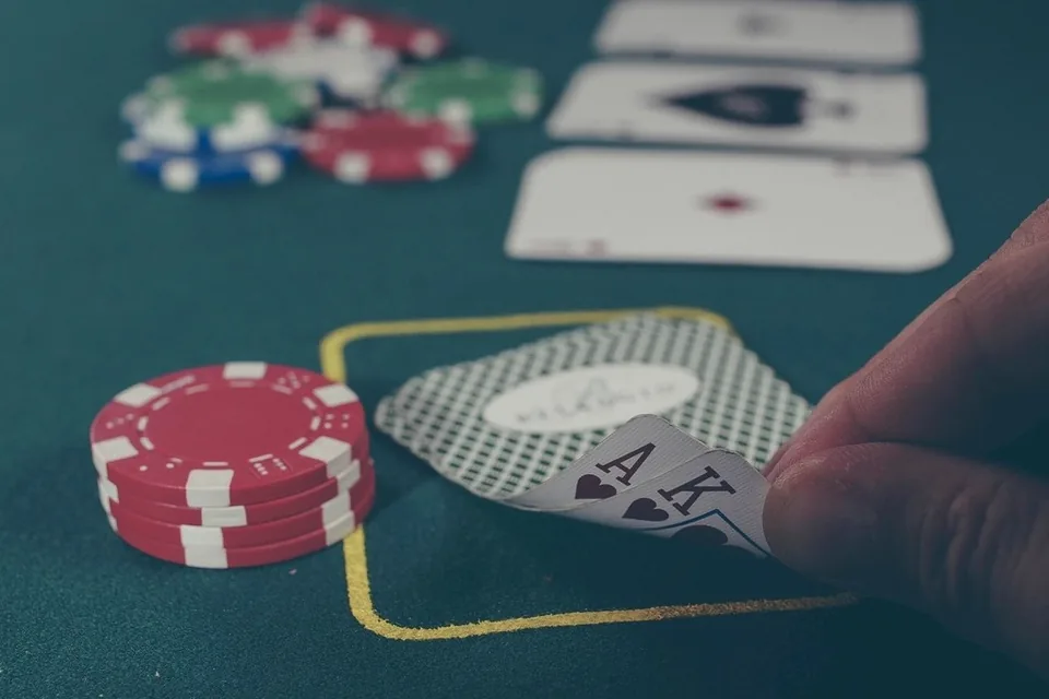 Croupier paying out at the table