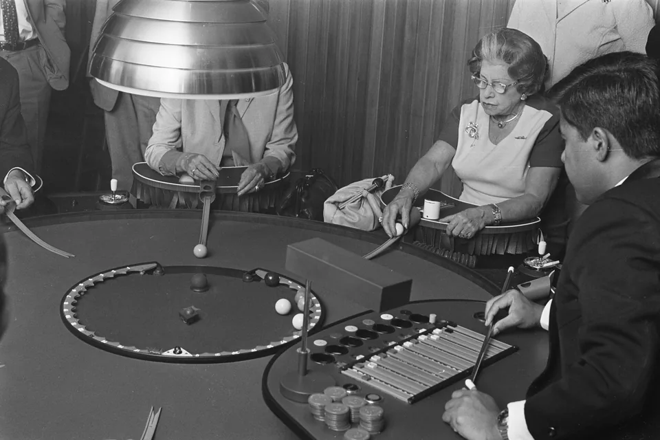Table in play with players seated