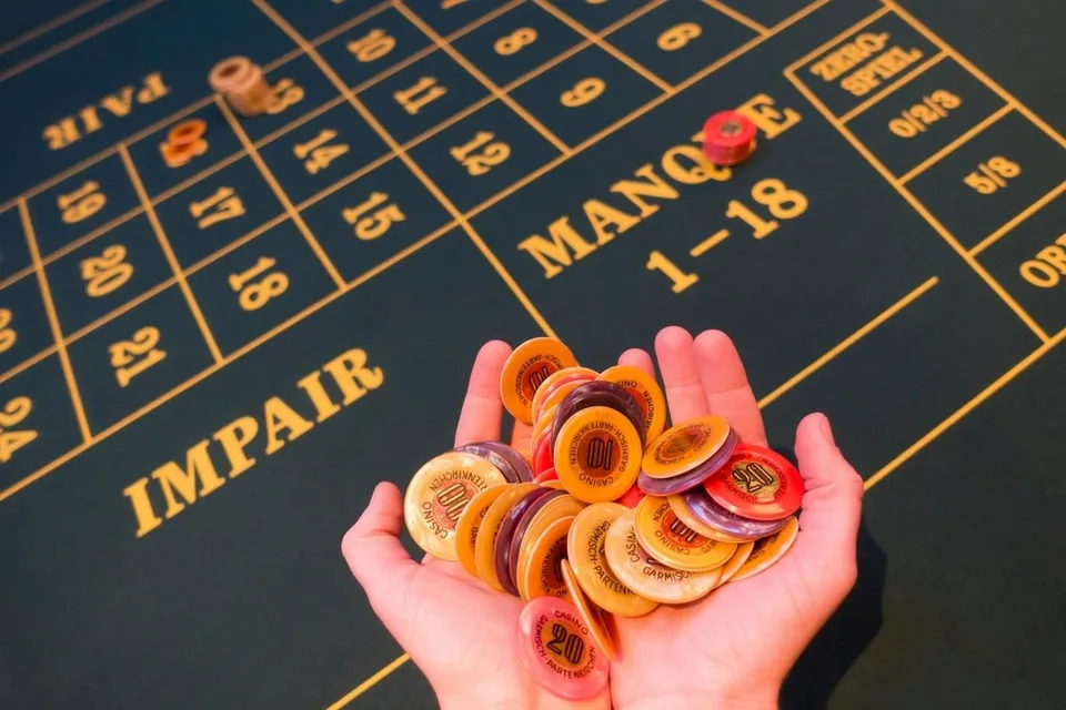 Roulette wheel on the casino table