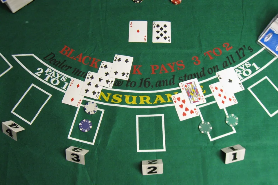 Casino table set up for a new round