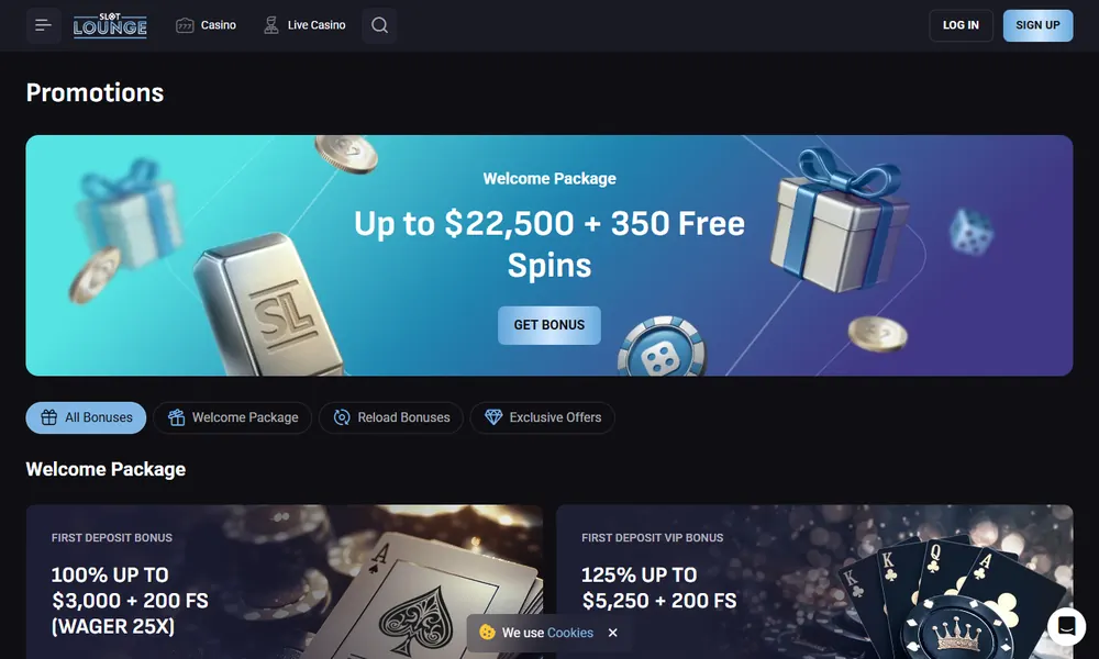 SlotLounge promotions page
